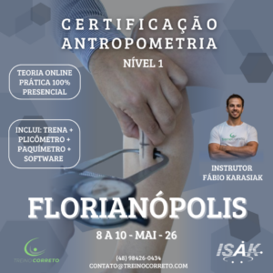 49. Curso ISAK Nível 1 Florianópolis, 8 a 10 de maio de 2026